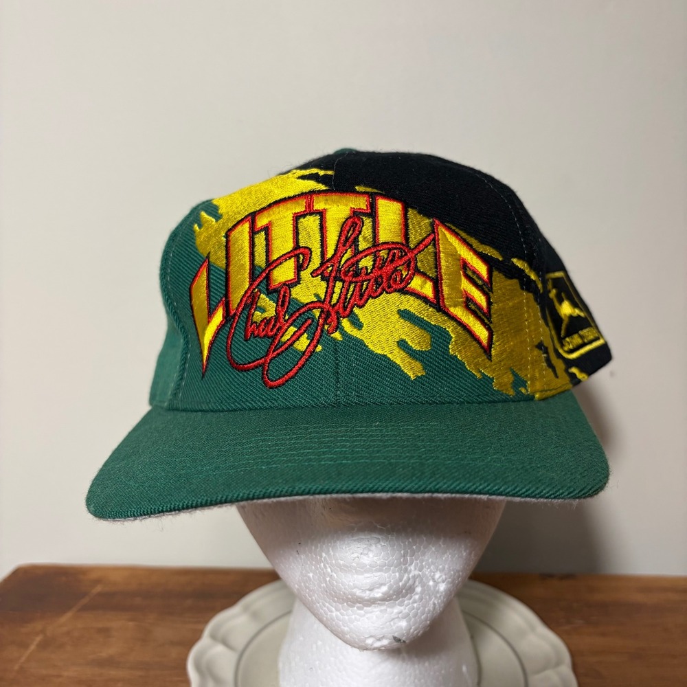 Vintage Chad Little Logo Athletic John Deere Motorsports Splash Snapback Hat